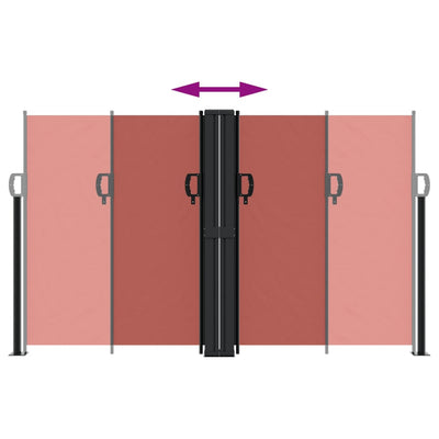 Terrakotta sisäänvedettävä sivumarkiisi Ulmu 140x600cm