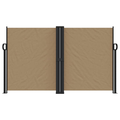 Ruskeanharmaa sisäänvedettävä sivumarkiisi Ulmu 140x600cm