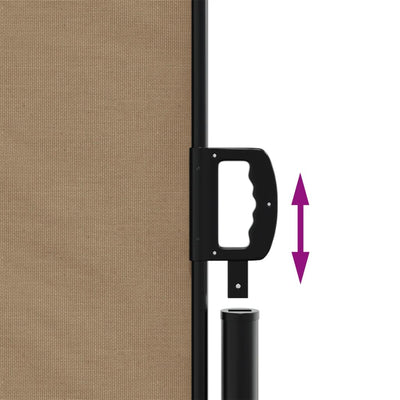 Ruskeanharmaa sisäänvedettävä sivumarkiisi Ulmu 140x600cm