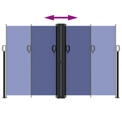 Sininen sisäänvedettävä sivumarkiisi Ulmu 160x600cm