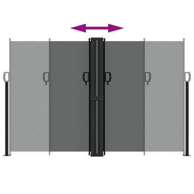 Antrasiitti sisäänvedettävä sivumarkiisi Ulmu 160x600cm