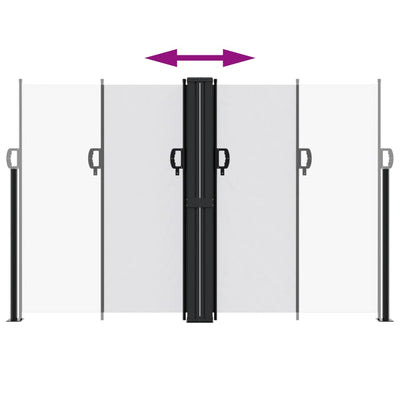 Valkoinen sisäänvedettävä sivumarkiisi Ulmu 160x600cm