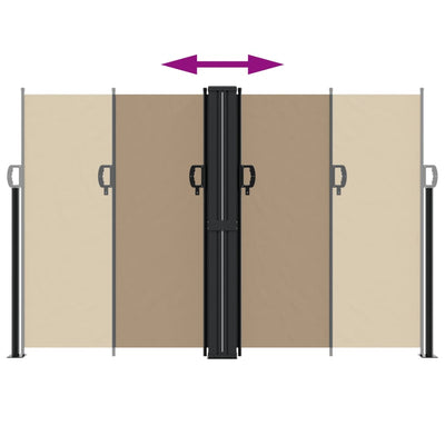 Ruskeanharmaa sisäänvedettävä sivumarkiisi Ulmu 160x600cm