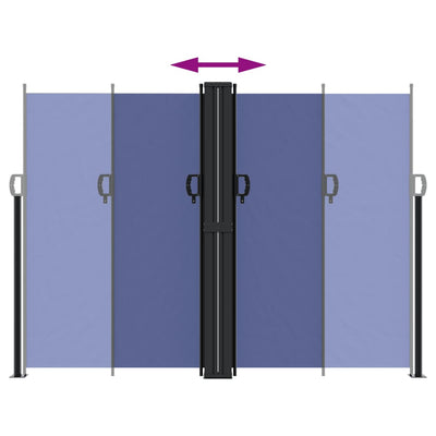 Sininen sisäänvedettävä sivumarkiisi Ulmu 180x600cm