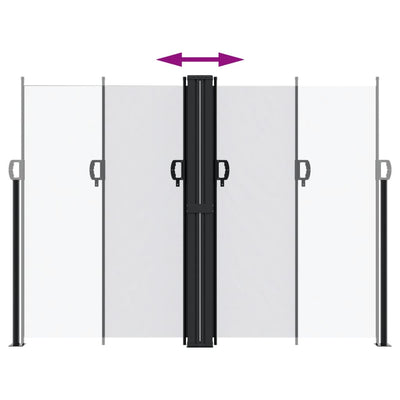 Valkoinen sisäänvedettävä sivumarkiisi Ulmu 180x600cm