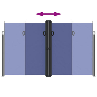 Sininen sisäänvedettävä sivumarkiisi Ulmu 200x600cm