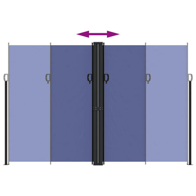 Sininen sisäänvedettävä sivumarkiisi Ulmu 220x600cm