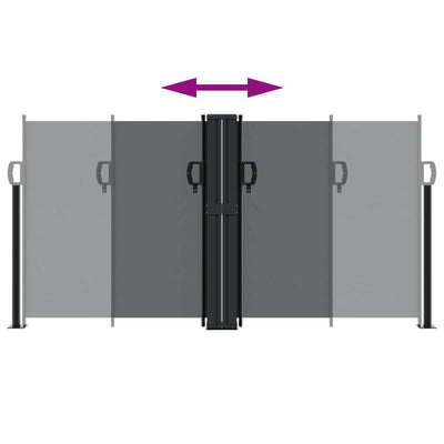 Musta sisäänvedettävä sivumarkiisi Ulmu 120x1000cm