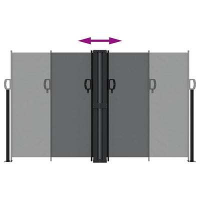 Musta sisäänvedettävä sivumarkiisi Ulmu 140x1000cm