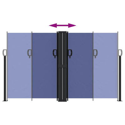 Sininen sisäänvedettävä sivumarkiisi Ulmu 140x1000cm