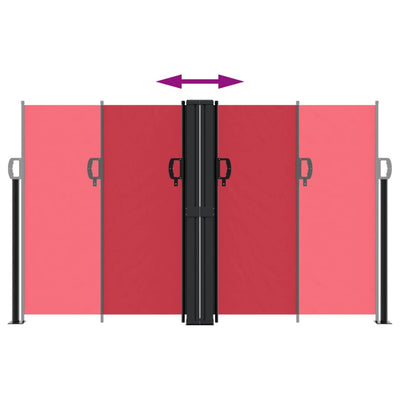 Punainen sisäänvedettävä sivumarkiisi Ulmu 140x1000cm