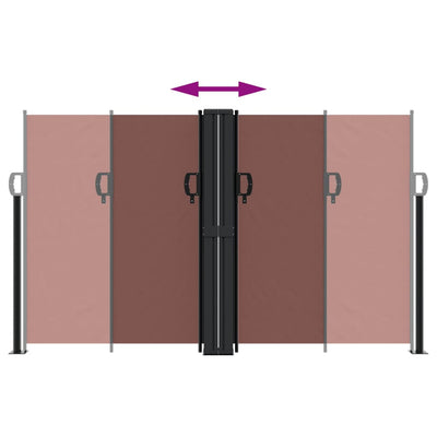 Ruskea sisäänvedettävä sivumarkiisi Ulmu 140x1000cm