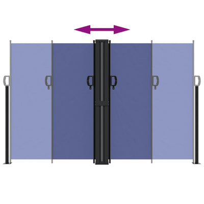 Sininen sisäänvedettävä sivumarkiisi Ulmu 160x1000cm