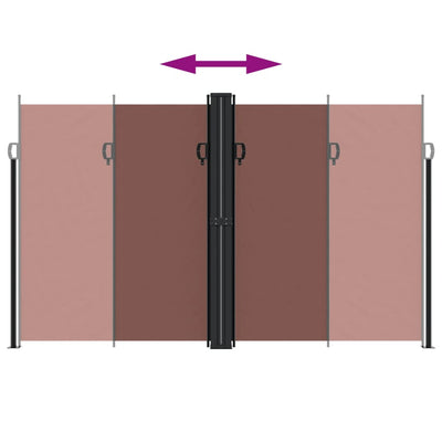 Ruskea sisäänvedettävä sivumarkiisi Ulmu 200x1000cm