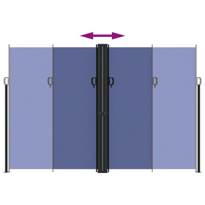 Sininen sisäänvedettävä sivumarkiisi Ulmu 220x1000cm