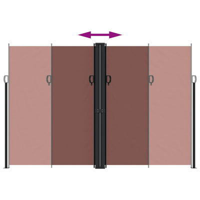 Ruskea sisäänvedettävä sivumarkiisi Ulmu 220x1000cm