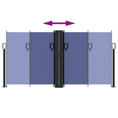 Sininen sisäänvedettävä sivumarkiisi Ulmu 120x1200cm