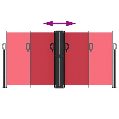 Punainen sisäänvedettävä sivumarkiisi Ulmu 120x1200cm