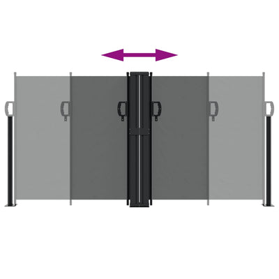 Antrasiitti sisäänvedettävä sivumarkiisi Ulmu 120x1200cm