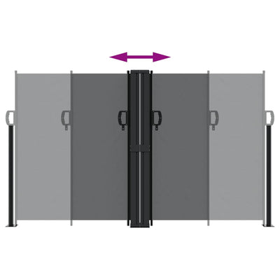 Musta sisäänvedettävä sivumarkiisi Ulmu 140x1200cm