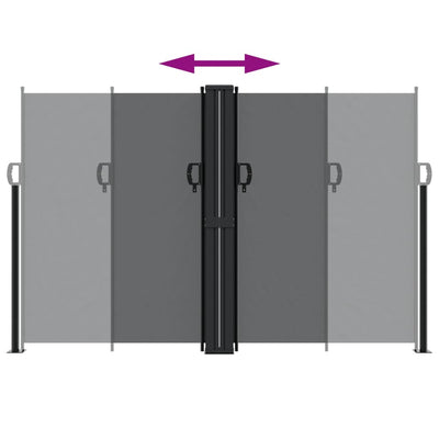 Musta sisäänvedettävä sivumarkiisi Ulmu 160x1200cm