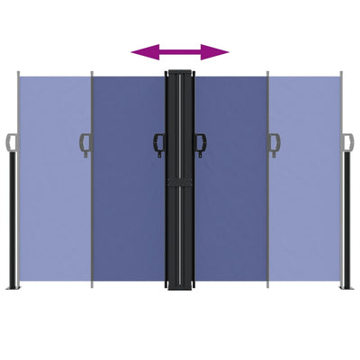 Sininen sisäänvedettävä sivumarkiisi Ulmu 160x1200cm