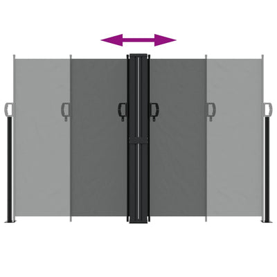 Antrasiitti sisäänvedettävä sivumarkiisi Ulmu 160x1200cm