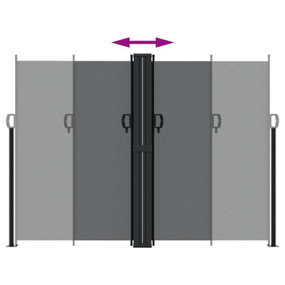 Musta sisäänvedettävä sivumarkiisi Ulmu 180x1200cm