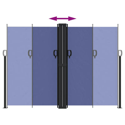 Sininen sisäänvedettävä sivumarkiisi Ulmu 180x1200cm