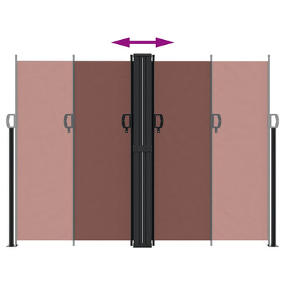 Ruskea sisäänvedettävä sivumarkiisi Ulmu 180x600cm