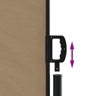 Ruskeanharmaa sisäänvedettävä sivumarkiisi Ulmu 180x1200cm