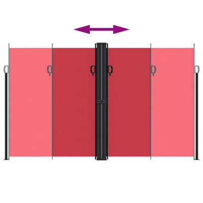 Punainen sisäänvedettävä sivumarkiisi Ulmu 200x600cm