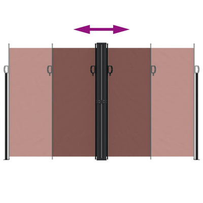 Ruskea sisäänvedettävä sivumarkiisi Ulmu 200x600cm