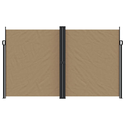 Ruskeanharmaa sisäänvedettävä sivumarkiisi Ulmu 220x1000cm