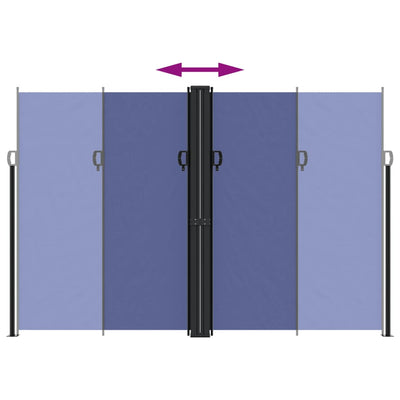 Sininen sisäänvedettävä sivumarkiisi Ulmu 220x600cm