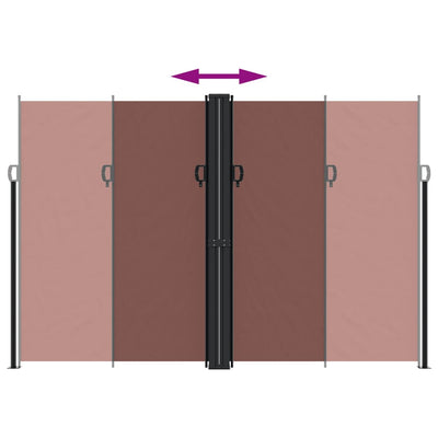 Ruskea sisäänvedettävä sivumarkiisi Ulmu 220x600cm