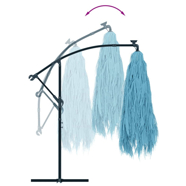 Sininen aurinkovarjo terästangolla Leorgeta 246x246x230cm