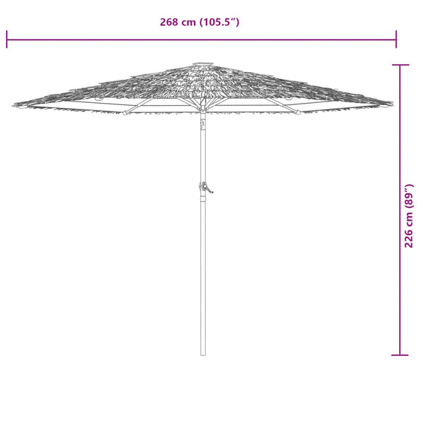 Ruskea puutarhavarjo led-valot ja terästanko Iromel 268x268x226cm