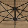 Ruskea puutarhavarjo led-valot ja terästanko Iromel 268x268x226cm