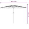 Ruskea puutarhavarjo led-valot ja terästanko Iromel 288x288x225cm