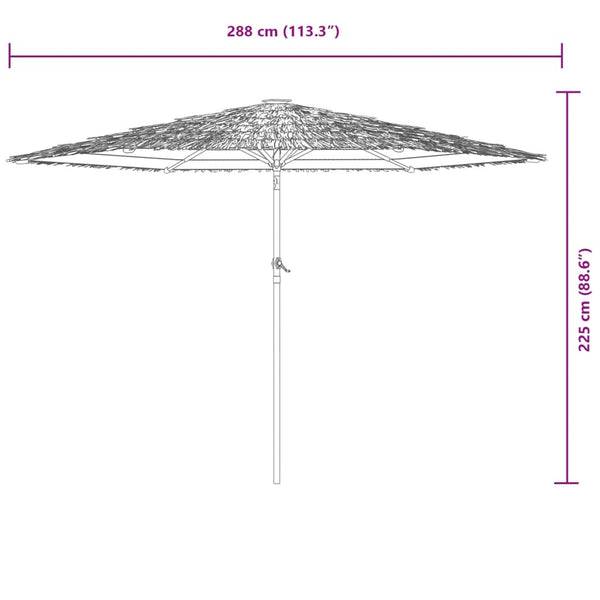 Ruskea puutarhavarjo led-valot ja terästanko Iromel 288x288x225cm