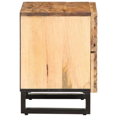 Yöpöydät 2 kpl 40x33x46 cm täysi karkea mangopuu