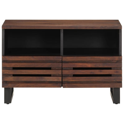TV-taso ruskea 70x34x46 cm täysi mangopuu