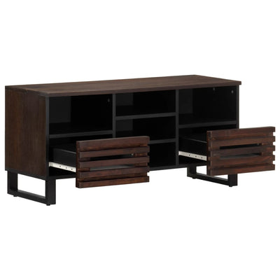 TV-taso ruskea 100x34x46 cm täysi mangopuu