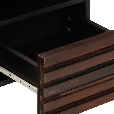 TV-taso ruskea 100x34x46 cm täysi mangopuu