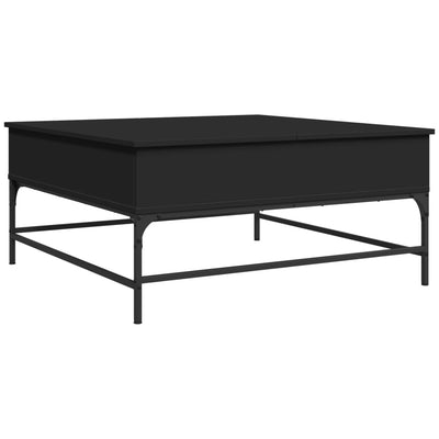Sohvapöytä musta 95x95x45 cm tekninen puu ja metalli