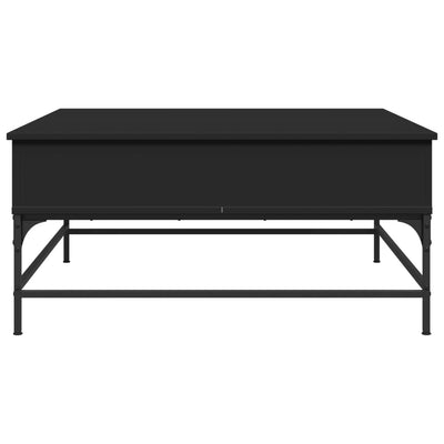 Sohvapöytä musta 95x95x45 cm tekninen puu ja metalli
