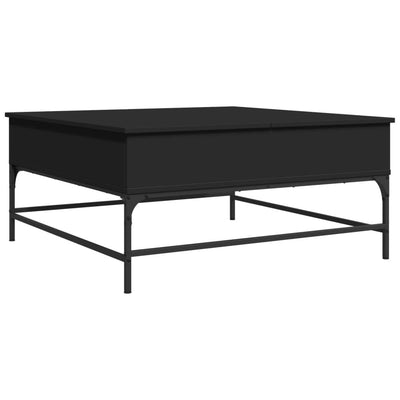 Sohvapöytä musta 95x95x45 cm tekninen puu ja metalli