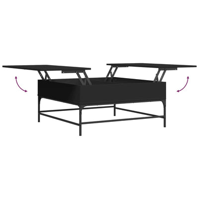 Sohvapöytä musta 95x95x45 cm tekninen puu ja metalli