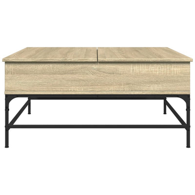 Sohvapöytä Sonoma-tammi 95x95x45 cm tekninen puu ja metalli